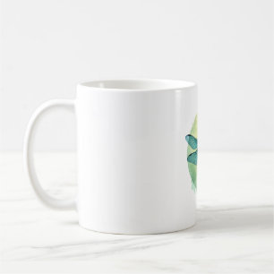 Beautiful Green Dragonfly Watercolor Art Insect Lo Coffee Mug