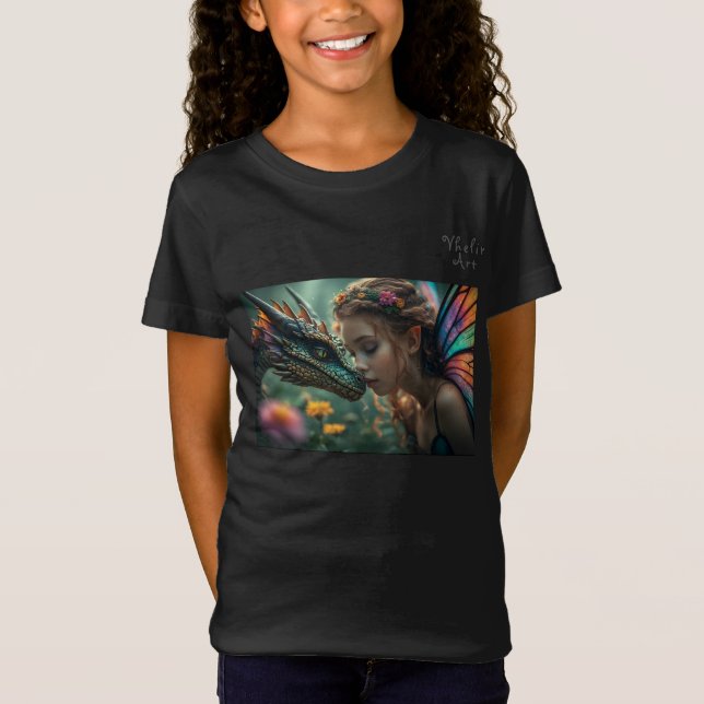 Beautiful Green Elf Dragon T-Shirt (Front)