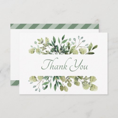 Beautiful Green Foilage  Thank You Card