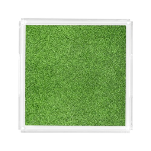 Beautiful green grass texture from golf course acrylic tray
