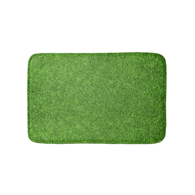 Beautiful green grass texture from golf course bath mat (Front)
