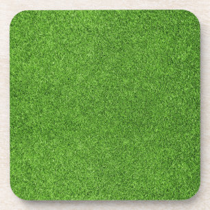Beautiful green grass texture from golf course beverage coaster