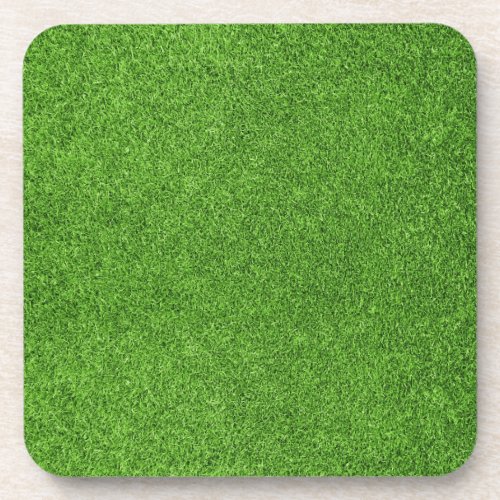 Beautiful green grass texture from golf course beverage coaster