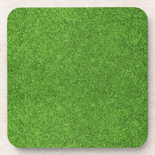 Beautiful green grass texture from golf course beverage coaster (Front)