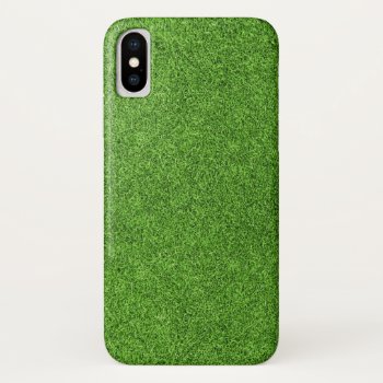 Beautiful Green Grass Texture From Golf Course Iphone X Case by boutiquey at Zazzle