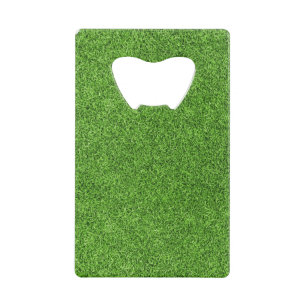 Beautiful green grass texture from golf course credit card bottle opener
