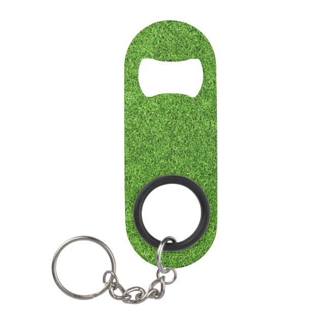 Beautiful green grass texture from golf course keychain bottle opener (Front)