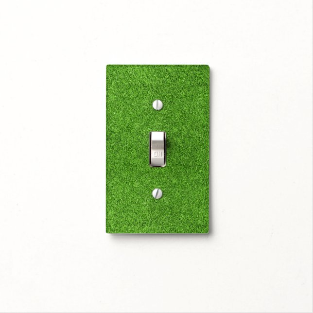 Beautiful green grass texture from golf course light switch cover (In Situ)