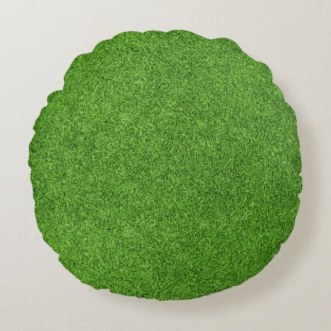 Beautiful green grass texture from golf course round pillow (Front)