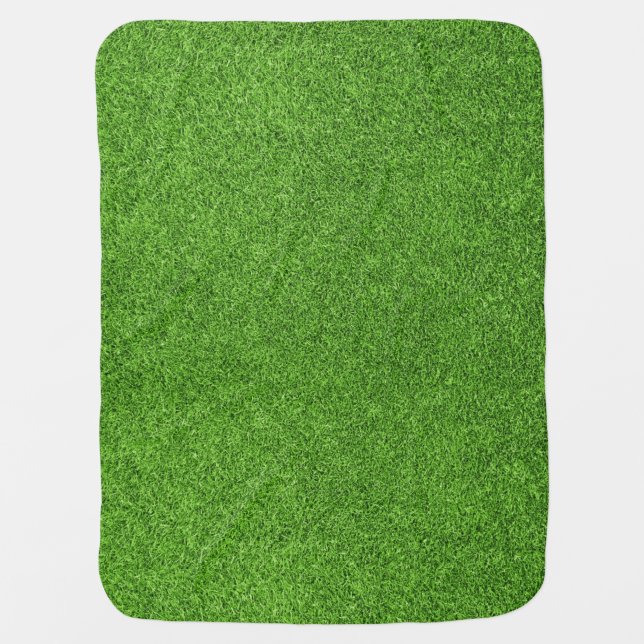 Beautiful green grass texture from golf course stroller blanket (Front)