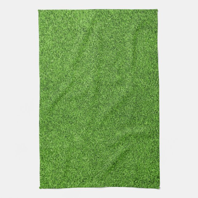 Beautiful green grass texture from golf course towel (Vertical)