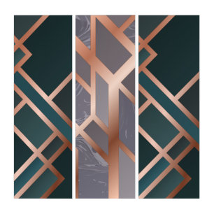 Beautiful Green/Grey Marble Triptych Art
