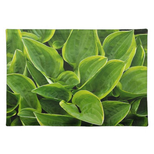 Beautiful green hosta plant placemat
