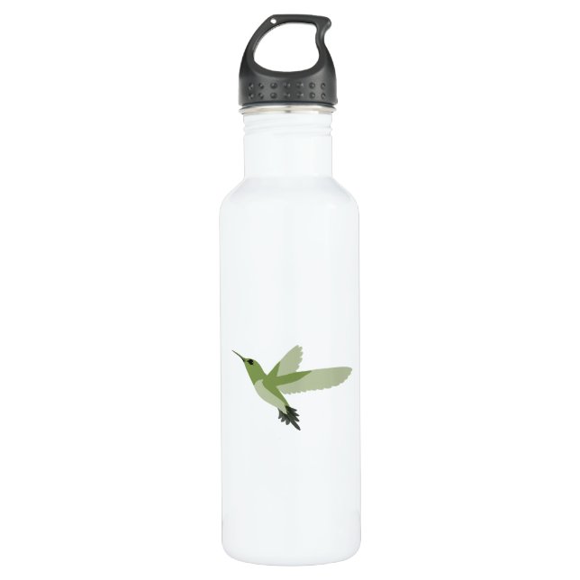 Beautiful Green Hummingbird Water Bottle (Front)