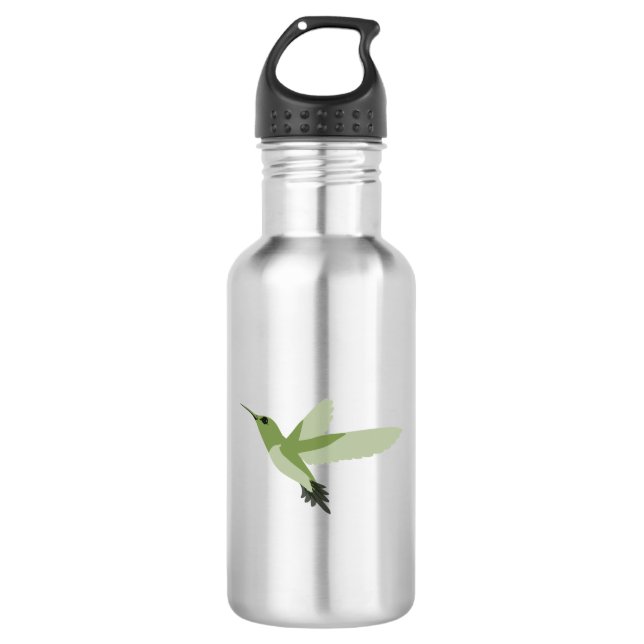 Beautiful Green Hummingbird Water Bottle (Front)