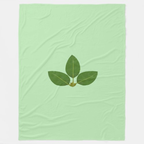 Beautiful Green Laurel Leaves on Lime Green Fleece Blanket