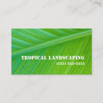Beautiful Green Leaf Macro Landscaping Business Business Card by Simply_Paper at Zazzle