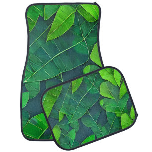 Beautiful Green Leaves Pattern Car Floor Mat