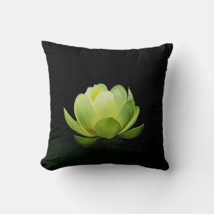 Beautiful Green Lotus , Zen   Throw Pillow