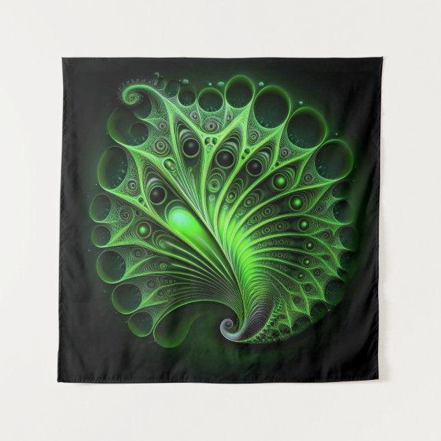 Beautiful Green Mandelbrot Tapestry (Front)