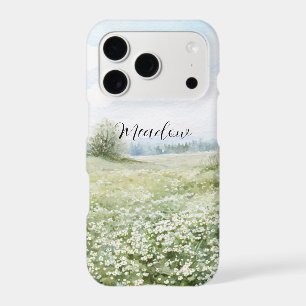 Beautiful Green Meadow Flowers Blue Sky iPhone 17 Pro Case
