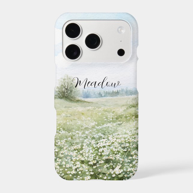 Beautiful Green Meadow Flowers Blue Sky iPhone Case (Back)