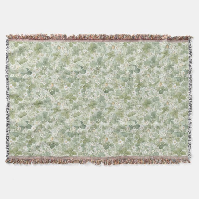 Beautiful Green Meadow Flowers   Throw Blanket (Front)