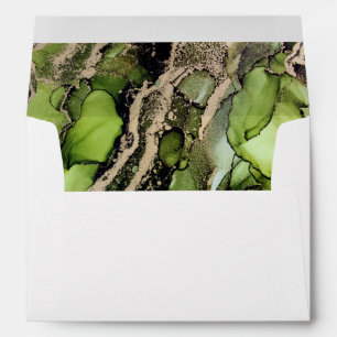 Beautiful Green Modern Art Envelope