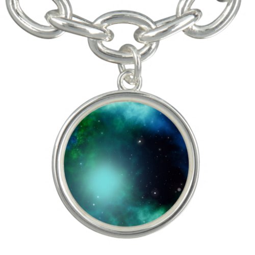 Beautiful Green Nebula filled with Stars Bracelet