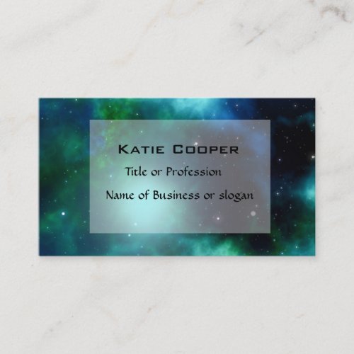 Beautiful Green Nebula filled with Stars Business Card