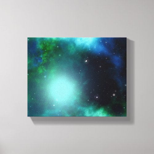 Beautiful Green Nebula filled with Stars Canvas Print