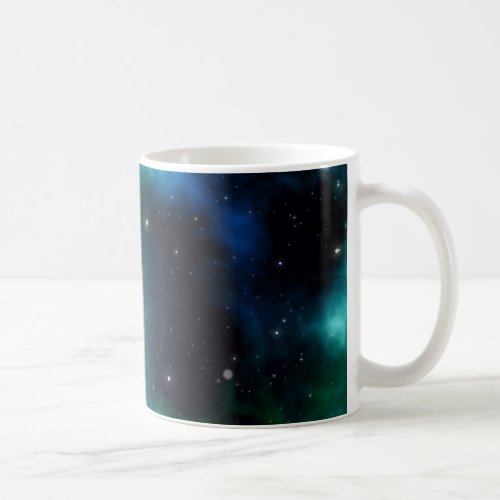 Beautiful Green Nebula filled with Stars Coffee Mug