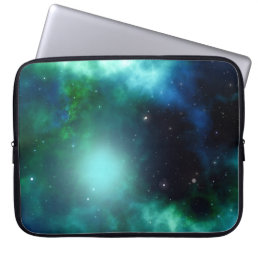 Beautiful Green Nebula filled with Stars Laptop Sleeve