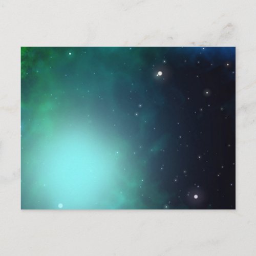 Beautiful Green Nebula filled with Stars Postcard