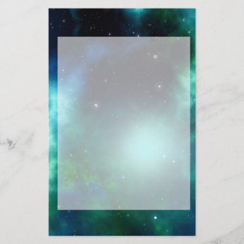 Beautiful Green Nebula filled with Stars Stationery