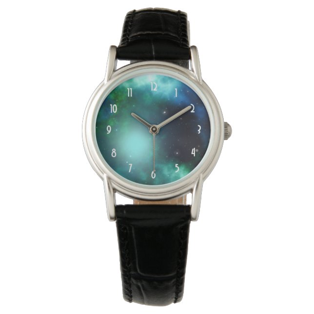 Beautiful Green Nebula filled with Stars Watch (Front)
