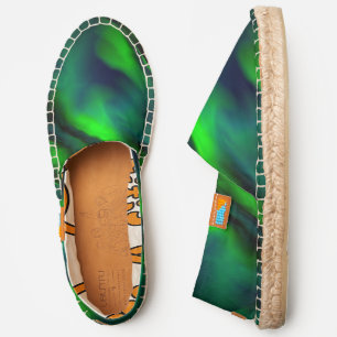 Beautiful Green Northern Lights Abstract Pattern Espadrilles