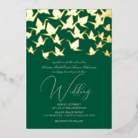 Beautiful Green Origami Paper Crane Wedding