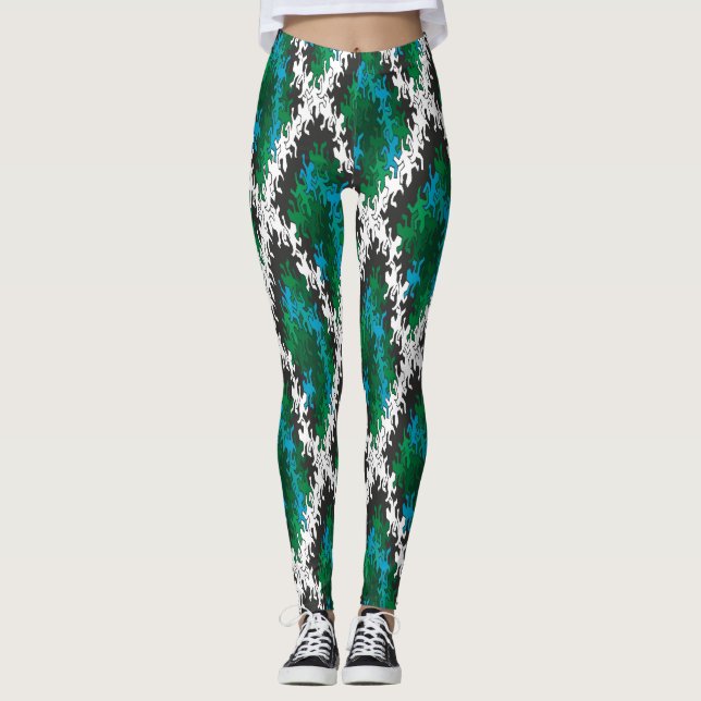 beautiful green patterns leggings (Front)