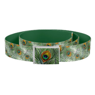 Beautiful Green Peacock Feather Belt