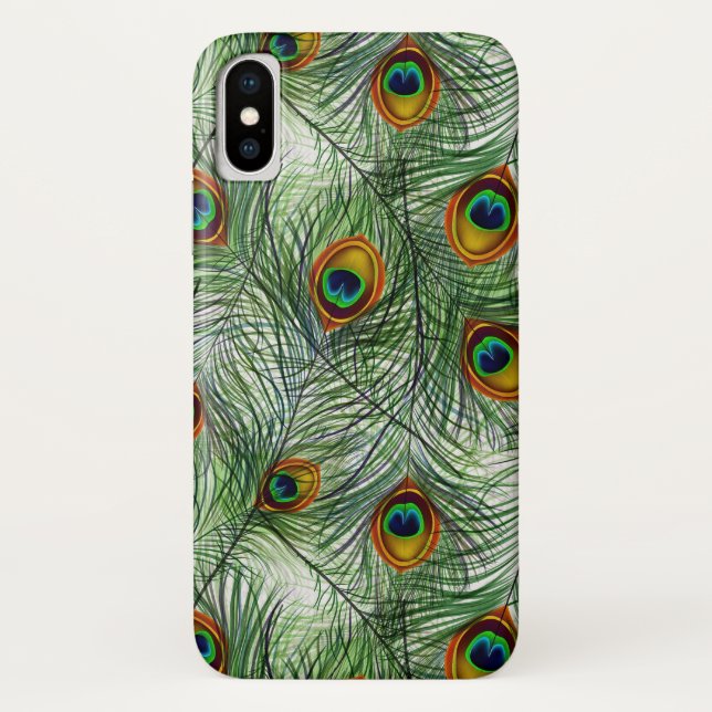 Beautiful Green Peacock Feather Case-Mate iPhone Case (Back)