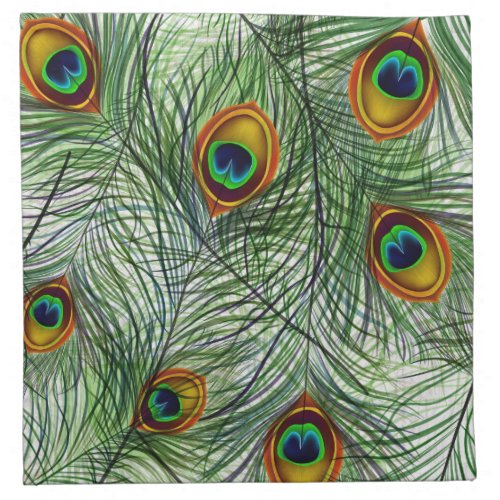 Beautiful Green Peacock Feather Cloth Napkin