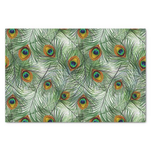 Beautiful Green Peacock Feather Tissue Paper