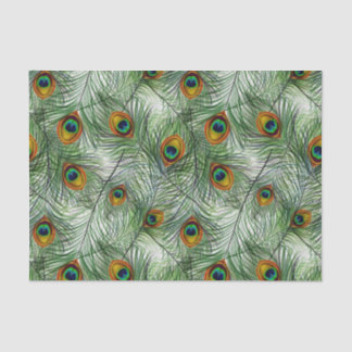 Beautiful Green Peacock Feather Tissue Paper