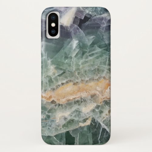 Beautiful Green Purple Fluorite Mineral Photo Gem iPhone X Case