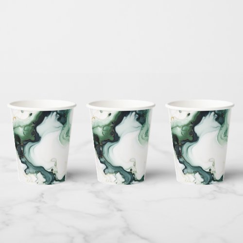  Beautiful Green Turquoise Agate Marble Paper Cups