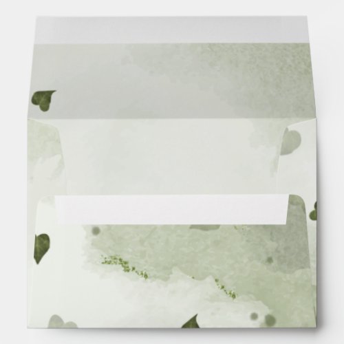 beautiful green watercolor  envelope