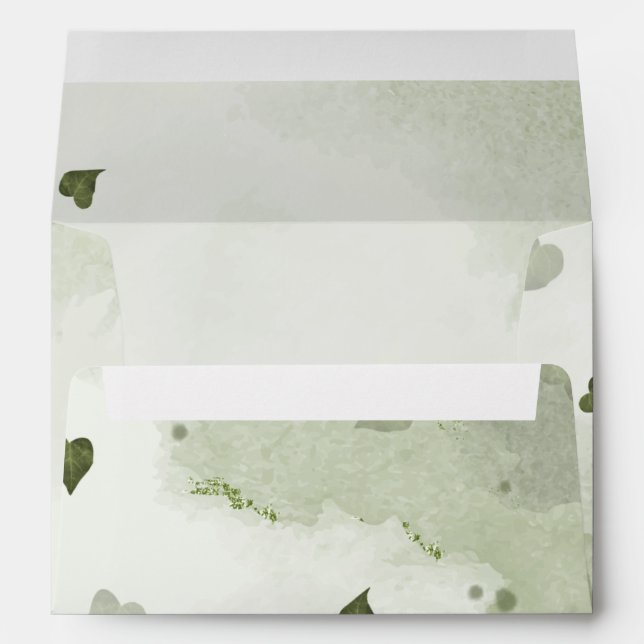 beautiful green watercolor  envelope (Back (Bottom))