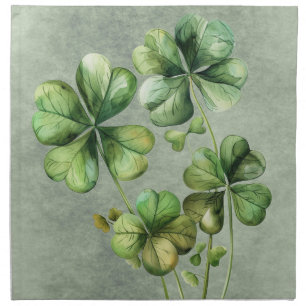 Beautiful Green Watercolor Shamrock Cloth Napkin