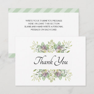 Beautiful Greenery Design Thank You Card